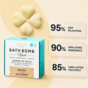 Bombes de bain effervescentes au lait de chèvre, 4 pièces, coffret cadeau spa avec huile de pépins de raisin, sel marin, vitamine E, soin hydratant pour une peau douce - Product Image 2