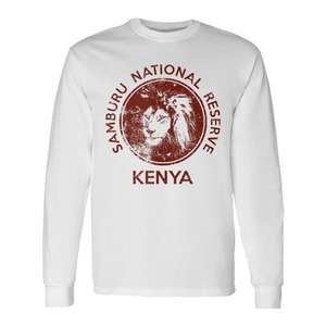 Camiseta de Manga Larga con Diseño de León de la Reserva Nacional Samburu de Kenia - Producto Promocional - Product Image 1