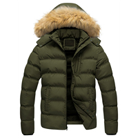 Chaqueta acolchada para hombre de nuevo estilo al por mayor, transpirable, de talla grande, capucha de piel, cremallera, manga completa, diseño de burbujas, dos colores, Invierno barato