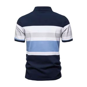 Polo en coton grande taille pour hommes - Confortable, respirant, motif uni avec impression de logo, manches courtes, nouveau style 2026 - Product Image 3