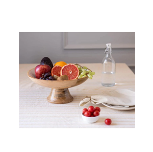 Vente en gros de bol imprimé en bois rond grand bol de service antique naturel pour la nourriture ensemble de fruits vente chaude - Product Image 1