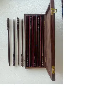 Наборы деревянных спиц для вязания в коробке по индивидуальному заказу, доступны спицы для вязания по дереву в коробках с бархатной подкладкой