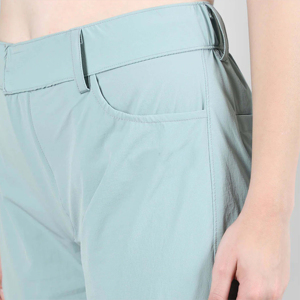 Pantalon droit taille haute pour femme, bleu clair, séchage rapide, décontracté, longueur complète, avec poches et fermeture éclair - Product Image 5