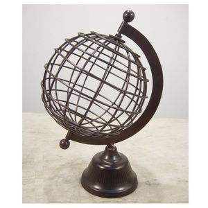 Iron Wire Frame <b>World</b> <b>Globe</b> Black Color For Home Office Table Top Decorative - Product Image 3