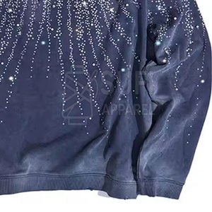 Sweat-shirts à capuche en coton 100% de haute qualité à étiquette privée, avec strass, couleurs et logo personnalisés, commandes en gros, écologiques et respirants - Product Image 6