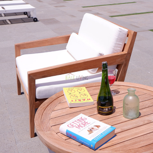 Cattalina Moana Silla de jardín de madera de teca de alta calidad para exteriores, con espuma suave para embellecer su sala de estar - Product Image 1