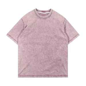T-shirt à logo personnalisé pour hommes, élégant, blanchi, lavé à l'acide, délavé, séchage rapide, respirant, 100% coton, manches courtes - Product Image 5