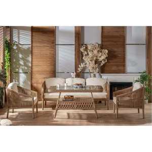 Ensemble de sièges de jardin Sanmarin Cappuccino Collection de meubles d'extérieur élégants - Product Image 1