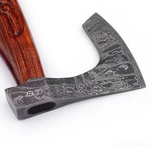 Jexmoo Tomahawk personnalisé de 19,5 pouces en acier Damas, manche en bois de rose avec étui en cuir, cadeau d'extérieur, fait main, qualité industrielle - Product Image 3
