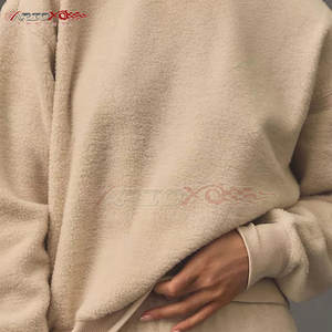 Sudadera Sherpa de manga larga para mujer con cuello redondo ajustable y sudadera de lana Sherpa elegante interior cálido - Product Image 4