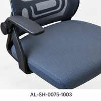 Chaise de bureau moderne grise en maille, hauteur réglable, siège rembourré, base à roulettes en nylon pour bureaux de personnel, espaces de travail à domicile et de bureau