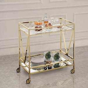 Hospitality Modern SS Carrito de servicio de 2 niveles para uso en la oficina del hotel en el hogar a precio mayorista de La India Carrito SS hecho a mano para Ho - Product Image 3