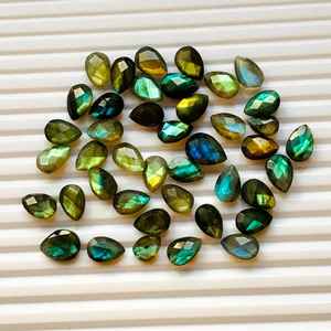 Labradorite naturelle des deux côtés des pierres précieuses à facettes Lot de pierres lâches multi-flashy - Product Image 5