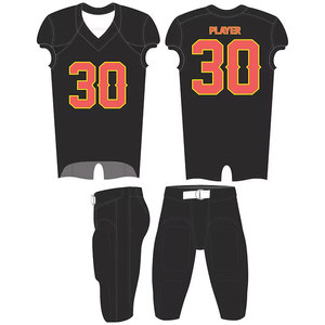 Ensemble d'uniformes de football américain personnalisés à impression par sublimation, couleur unie, respirante et à prix raisonnable - Product Image 1