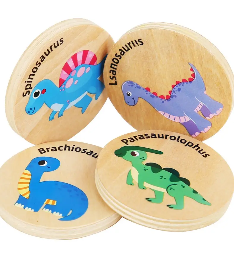 'Ready to Ship Wooden dinosaur matching puzzle board games toys
