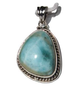 2024 Tendance Larimar Cabochon 925 Sterling Silver Ovale Gemstone Pendentif Collier Fabriqué À La Main Unisexe Hommes Bijoux Idée Cadeau - Product Image 1