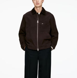 Veste de travail pour hommes, veste Dickie personnalisée en coton lourd doublé, veste utilitaire en toile avec fermeture éclair pour hommes - Product Image 6