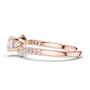 Bague de fiançailles en diamant de laboratoire rond brillant de 0,846 CT pour femmes, clarté VVS-VS EF, or 18 carats, 14 carats, 10 carats et argent 925, rose - Product Image 6