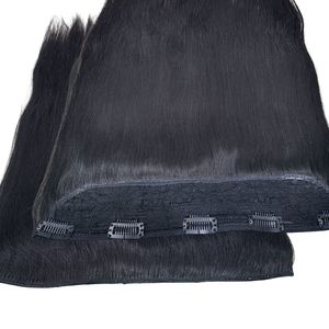 hair clip big layer hair extensions natural color straight remy hair or human hair 100% single drawn - Product Image 1