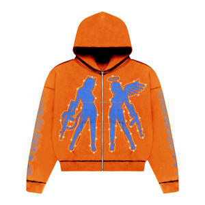 Col roulé fermeture éclair jusqu'à sweats à capuche courts pour femme coton pull à manches longues hiver sweats à capuche couleur unie séchage rapide mode décontractée - Product Image 4