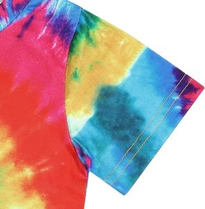 T-shirt à manches courtes pour hommes personnalisé 100% coton Tie Dye Design Kids Girls Boys - Product Image 5