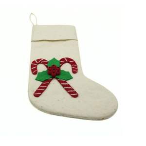 Chaussette de Noël en feutre de laine douce - Chaussette de Noël en feutre de couleur personnalisée - Chaussette de Noël en feutre de qualité supérieure - Product Image 2
