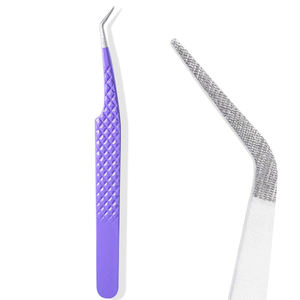 Pince à épiler à pointe de fibre pour extension de cils Pince à épiler professionnelle en acier inoxydable - Product Image 1