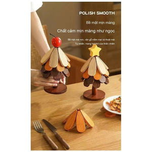 Sous-verre en bois d'arbre, dessous de plat en bois artisanal pour table, utilisation en cuisine, Vietnam par 99 Gold Data - Mme Violet - Product Image 4