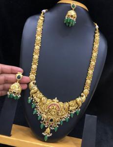 Premium Polish Premium Quality CZ AD Stones Design <b>Gold</b> Plated Combo <b>Necklace</b> <b>Set</b> With <b>Earrings</b> For Wedding Collection - Product Image 2