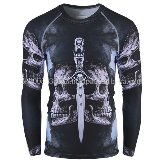 Оптовая продажа от пакистанского производителя MMA/BJJ Rash Guard, высокое качество, печать на заказ, длинная длина