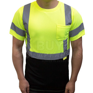 Hi Vis Short Sleeve Safety Shirt Reflective Breathable 100% Polyester <b>Fire</b> Protection for Industrial Workers - Product Image 3