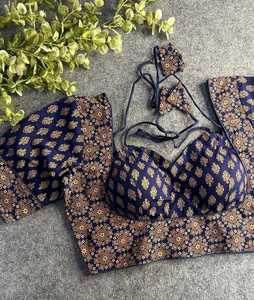 Blusa confeccionada de calidad de exportación pakistaní india, Blusa de algodón de última moda exclusiva para fiesta étnica nupcial de lujo de seda - Product Image 4