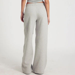Pantalons de survêtement plats pour femmes, hiver, design personnalisé, coton de haute qualité, léger, respirant, taille élastique, décontracté, usage quotidien, vente en gros - Product Image 4