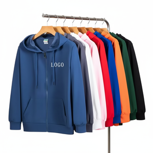 เสื้อฮู้ดผู้ชายผ้าคอตตอนคุณภาพสูง 100% ทรงหลวม ระบายอากาศได้ดี น้ำหนัก 420 กรัม ซิปหน้า ปักโลโก้ด้านหน้า - Product Image 1