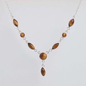 สร้อยคอพลอยตาเสือ เงินแท้ 925 ชุบโรเดียม พร้อมสายเชื่อมแบบลิงค์ ของขวัญเครื่องประดับทำมือสุดโรแมนติกสำหรับผู้หญิงในวันเกิด - Product Image 5