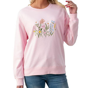 Sudadera de cuello redondo bordada personalizada, suéter bordado, sudaderas, ropa deportiva para mujer - Product Image 1