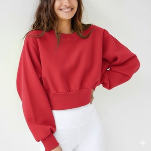 Sudaderas de Manga Larga con Cuello Redondo para Mujer, con Logotipo Frontal, Cómodas, de Felpa, Casuales, Tipo Pullover - Product Image 1