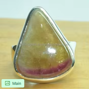 Precioso anillo de plata con piedras preciosas de ametrino, anillo de Plata de Ley 925, anillo de plata con piedras preciosas únicas, joyería hecha a mano, anillo en forma de pera - Product Image 4