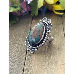 Alex Sanchez Royston Turquoise Sterling <b>Silver</b> <b>Adjustable</b> Vintage <b>Ring</b> - Product Image 2