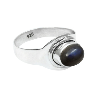 Mejor venta diseño clásico nueva llegada sólido 925 plata esterlina piedras preciosas joyería labradorita natural ovalada anillos hechos a mano OEM - Product Image 2