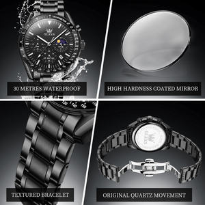 Mode chronographe montre à Quartz pour hommes <span class=keywords><strong>Moonswatch</strong></span> calendrier montre-bracelet en acier inoxydable étanche luxe homme montres - Product Image 3