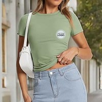 Camisetas Casuales de Corte Ajustado para Mujer Bella Canvas 6400 Ecológicas con Logotipo Personalizado Bordado y Serigrafiado al Mejor Precio