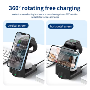 <span class=keywords><strong>Chargeur</strong></span> rapide sans fil 15W 3 en 1 Station d'accueil électrique pour iPhone 14 13 12 Pro et <span class=keywords><strong>Apple</strong></span> <span class=keywords><strong>Watch</strong></span> Series <span class=keywords><strong>8</strong></span> 7 - Product Image 2