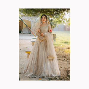 Robe de mariée indienne pakistanaise en organza avec broderie Lehenga Choli pour l'exportation mondiale - Product Image 6