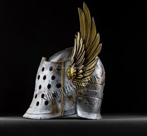 Corne en laiton fantaisie casque ailé médiéval Cosplay armure EVA mousse accessoire Antique argent polonais Halloween Cosplay armure casque - Product Image 3