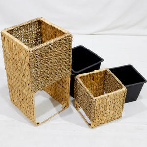 Artex Dong Thap Woven Water Hyacinth Planter Set with <b>Liner</b> & Built-in Stand - Product Image 2