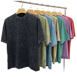 T-shirt graphique personnalisé délavé à l'acide pour hommes T-shirt ample vintage surdimensionné à épaules tombantes et à demi-manches 100% T-shirt délavé d'été en coton - Product Image 6
