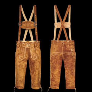 Best Quality <b>Men's</b> Bavarian Costume 100% Genuine Cow Suede <b>Leather</b> Breathable Plus Size Mid Waist Knee Length <b>Shorts</b> High Street - Product Image 4