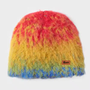 Bonnet d'hiver en mohair pour femmes Bonnet en tricot doux avec logo personnalisé Option Bonnets en mohair - Product Image 1