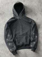 Ensemble de survêtement unisexe d'hiver avec strass et cristaux, style streetwear |   Combinaison de sport 100% coton à séchage rapide |   Usine OEM